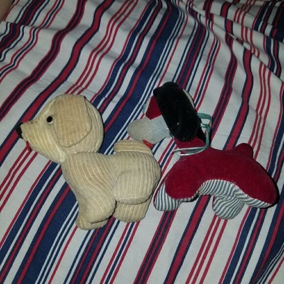 Plush Stuffed Toy Red Maroon Dog 1960's Holiday Fair Hedaya Carnival Prize+ - Picture 16 of 16